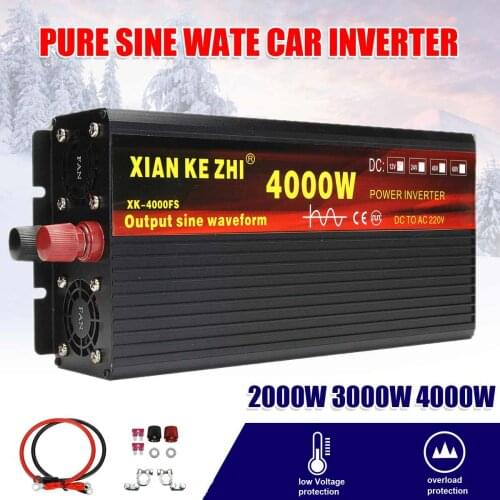 Inverter 12V 220V 2000/3000/4000W Voltage transformer Pure Sine Wave Power Inverter DC12V to AC 220V Converter+2 LED Display