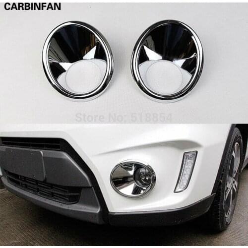 ABS Front Foglight Cover Abs Chrome Fog Lamp Frame Car Accessories For Suzuki Vitara 2015 Front Fog Light Cover 2Pcs/Set