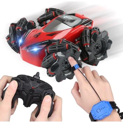 1:24 RC Stunt Car with Light Music 2.4Ghz 4CH 20km/h Drifting 360 Degree Rotating Remote Control Vehicle Toys for Kids