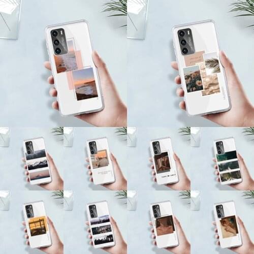 Fashion Collage beautiful Art Phone Case Transparent For Huawei MATE P 40 30 20 10 pro plus lite X 5G Soft TPU Clear Mobile bags