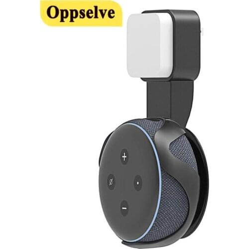 Outlet Wall Mount Stand for Amazon Alexa Echo Dot 3 Gen Bracket Holder Plug In Bedroom Space Saving Voice Assistants Accessories