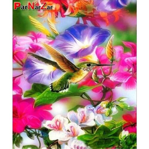 ParNarZar Flower Birds DIY Diamond Painting Embroidery Full Round/Square Drill for Home Wall Decorations Handmade Cross Stitch