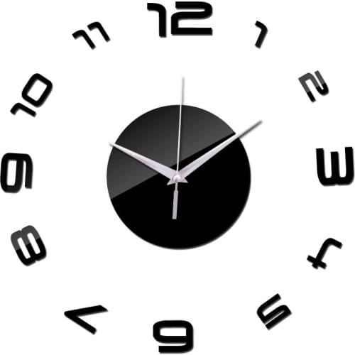 New Hot Sale Modern Watch Living Room Acrylic Europe Needles 3d stickers home decor mirror wall clocks