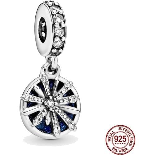 New 925 Sterling Silver Bead Dazzling Wishes Fireworks Dangle Charm DIY fine beads Fit Original Pandora Charms Bracelet Jewelry