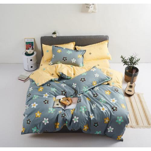 Fashionable home textiles, Japanese style, simple plant style, sheets, duvet cover, 3-4 pieces of full-size bed