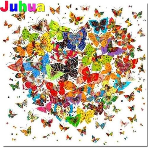 Full Square/Round Diamond painting"Colored Butterfly Heart"diamond embroidery 5 d cross stitch Diamond mosaic pattern