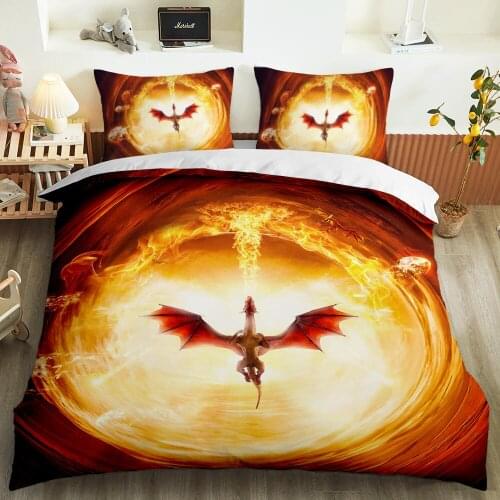 Dragon Duvet Cover Bedding Set Head of Angry Bedspreads 3D Print Home Textiles Adult Children Teen Boys Home Bedroom Decoration