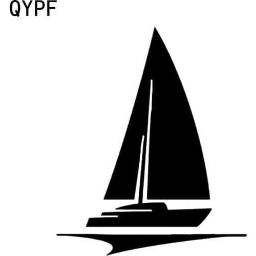 QYPF 11.1*13.4CM Interesting Sailor Sailboat Boat Decor Car Styling Sticker Vinyl Silhouette Accessories Motorcycle C16-0996