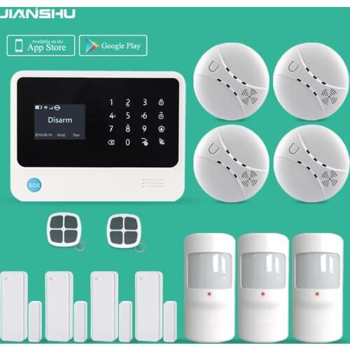 Touch Screen GSM WIFI Alarm System APP Control WIFI GSM Home Security Alarm System 100 wireless zone 8 wire zone security alarm