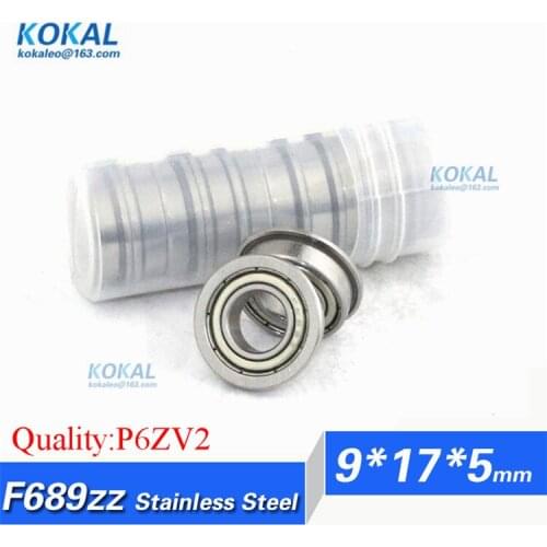 [SF689ZZ-P6]10pcs/lot Stainless steel 440C ABEC-7 equipment flange bushing ball bearing SF689zz SF689-zz SF689 9*17*5mm