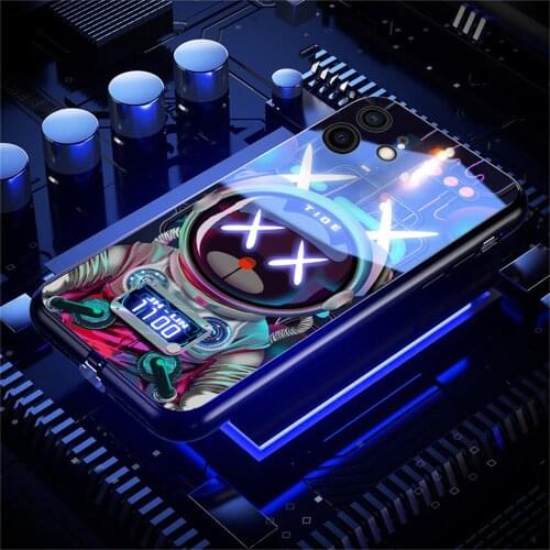 2021 Smart Transparent Led Light Phone Case Music Cool Luminous Cell Phone Case For iPhone 12 13 Pro Max X XR XS Max 6 7 8