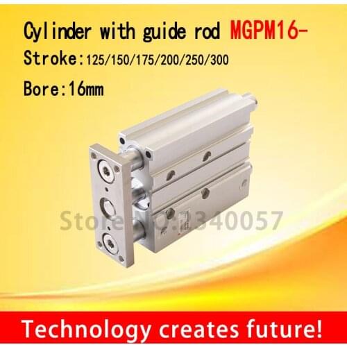SMC Type MGPM16 Thin cylinder with rod MGPM 16-125/150/175/200/250/300 Three axis three bar Pneumatic components MGPM