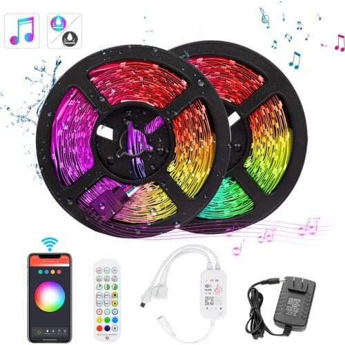 SMD 2835/5050 RGB LED Strip Waterproof Ribbon Light RGB Tape Backlight Music Sync Bluetooth Remote 12V Decoration Lamps For Room