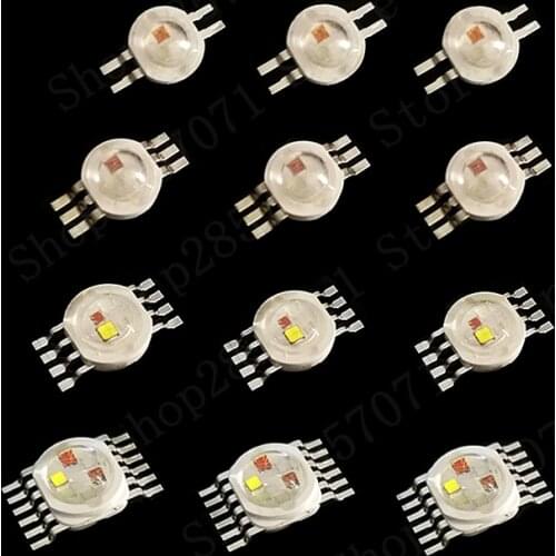 10 pcs RGBW (RGB+W+Y+UV) 6W,9W,12W,15W,21W LED Lamp Emitter Diodes For Stage Lighting High Power LED 45mil Epistar LED Chip