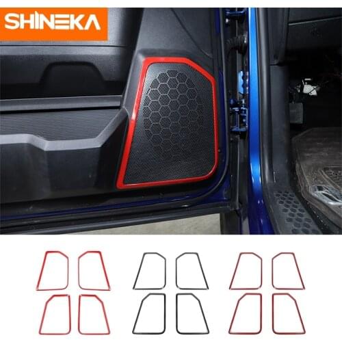 SHINEKA Interior Mouldings For Dodge RAM 1500 Car Door Speaker Decoration Cover Sticker Accessories For Dodge RAM 1500 2010-2017