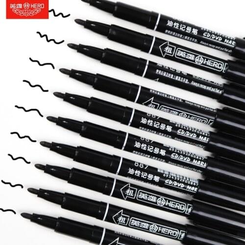 10pcs Double Headed Permanent Oily Marker Pen Twin Tip Waterproof Oily Marker Pen Set for Arts Painting Office & School Supplies