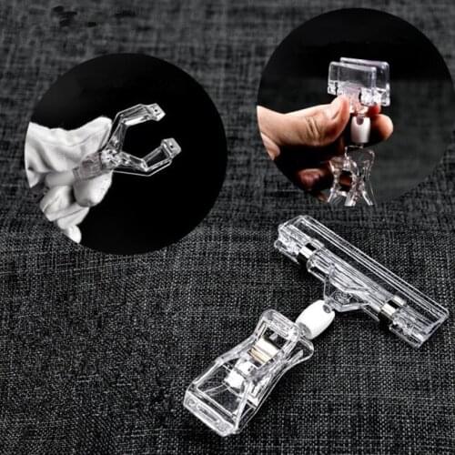 100pcs Clear Transparent Plastic Advertising Clips Plastic Sign Display Price Label Tag Clip Holders NO248
