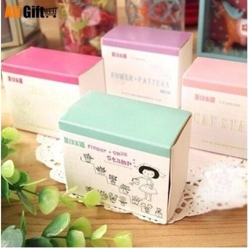 Hot Selling Newest 2021 Korean DIY Seal Cute Match Box Diary Seal Selections Girl Transparent Clear Stamps Stamp Set
