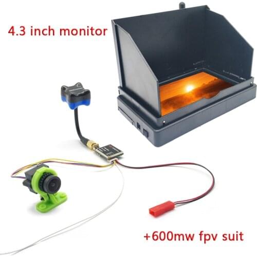 5.8g 48CH 4.3 Inch fpv monitor built in battery video display with 200/600mw transmitter and CMOS 1000TVL camera
