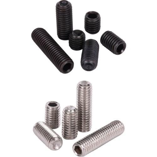 50 / 20 /10pcs M1.6 M2 M2.5 M3 M4 M5 M6 M8 DIN916 Stainless steel 304 grade 12.9 Alloy steel Hex Socket Set Screws Grub Screw