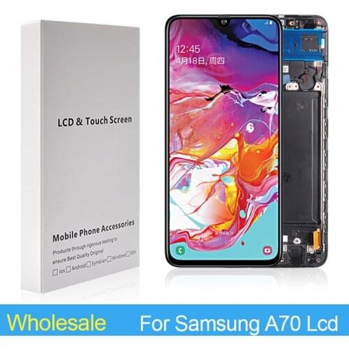 5Pcs Wholesale A70 Display For Samsung Galaxy A705 Lcd A705F SM-A705F Touch Screen Panel Glass Digitizer A70 2019 Assembly