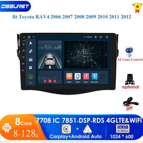 Android 10 Quad Core 2din 7inch Car Radio fit Toyota RAV4 2006 2007 2008 2009 2010 2011 2012 GPS Navigation Player Multimedia