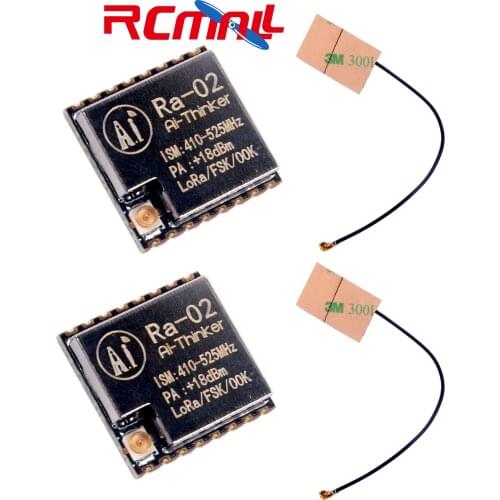 2Pcs/lot 433M Lora Wireless Module SX1278 Ra-02 10KM IPEX Socket with FPC Antenna 5dbi IOT for Smart Home