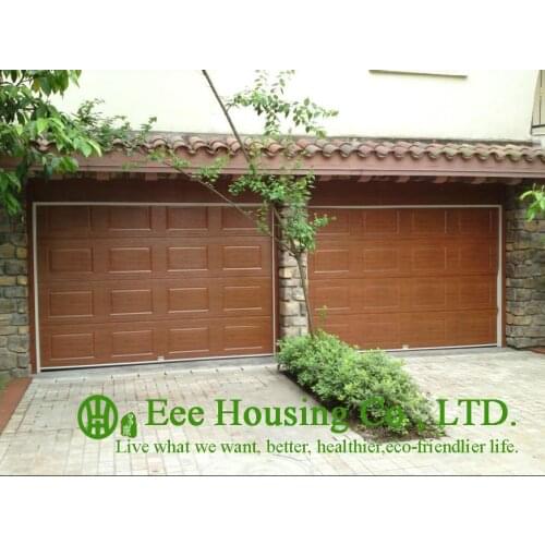 Wood Color Remote control Galvanized steel garage door with Sandwich panel panel, Garage Door Factory in China