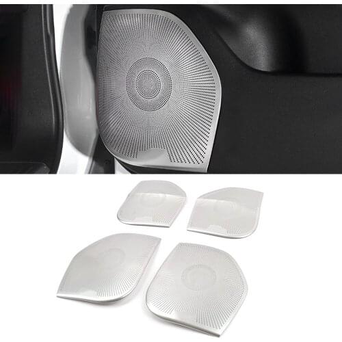 For Lexus LX570 2015-2020 Stainless Car Door Panel Loudspeaker Pad Sound Speaker Cover Trim Frame Sticker Moulding Accessories
