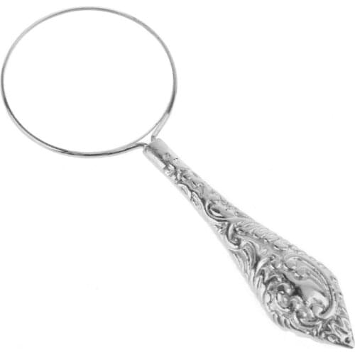 European Delicate Pattern Handle Retro Glass Lens High-Grade Embossed Handle Reading Magnifying Glass