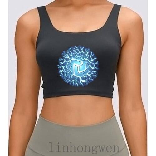 FunnyLightning Ball Chi Reiki Chakra Arc Reactor Women Tank Tops Humorous Crop Top Anti-Wrinkle Cotton Simple Male