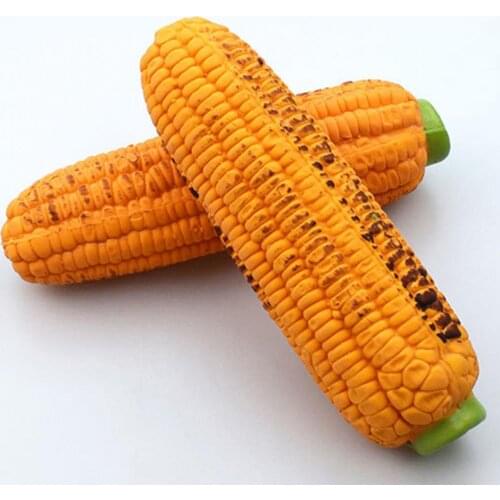 Orange Corn Plant Bite And Scratch Resistant Toy Pet Latex Chewing Toy Simulation Roasted Corn Shape Vocal Bite Resistant Molar