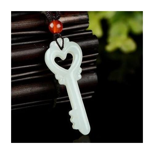 Key jade lock couple pendant jade women and men Factory direct sales of natural Hetian jade украшения женские