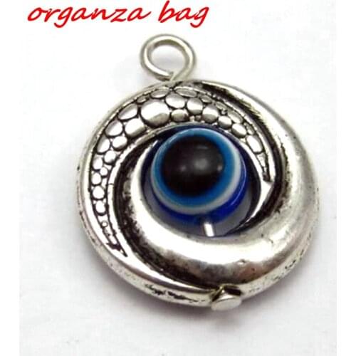 Hot ! 10pcs Zinc Alloy EVIL EYE Kabbalah Charm Pendants 15mm DIY Jewelry nm247