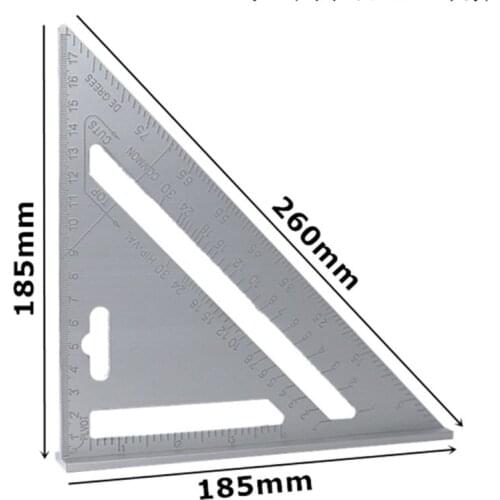 Triangle Ruler 7inch Aluminum Alloy Angle Protractor Speed Metric Square Measuring Ruler For Building Framing Tools