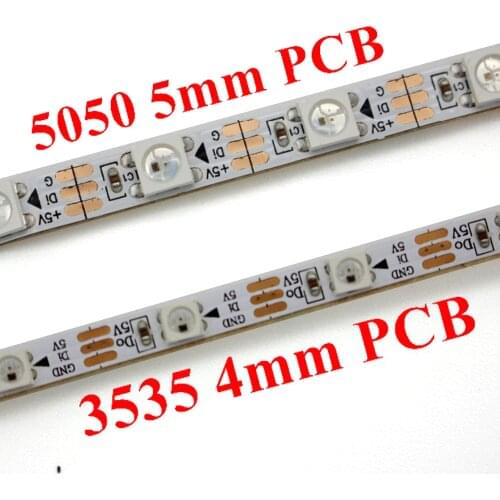 Addressable DC5V SK6812MINI 3535 5050 RGB led pixel strip 1m 2m 60LEDs/m 4mm 5mm 10mm FPC NON waterproof 60pixels/M as WS2812B