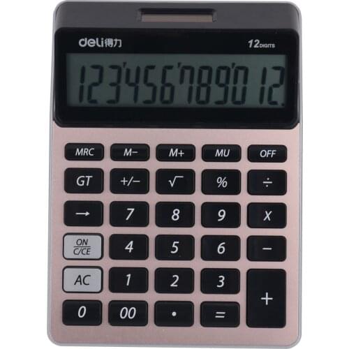 Fashion Model Squat Dynamic Desktop Calculator Dual Power 12 Digits Large Screen Desktop Computer Gold Calculadora Office Tools