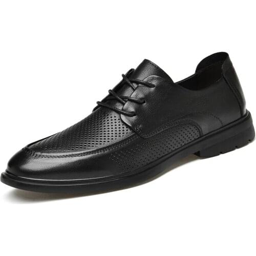 Men leather shoes New Mens Genuine Leather Fashionable Business Shoes Comfortable Breathable Outdoor casual shoes