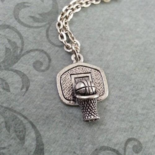 New Durable for Men Basketball Long Chain Pendant Choker DIY Necklace Retro Boho Tibetan Silver Color Party Sports Gifts Gifts