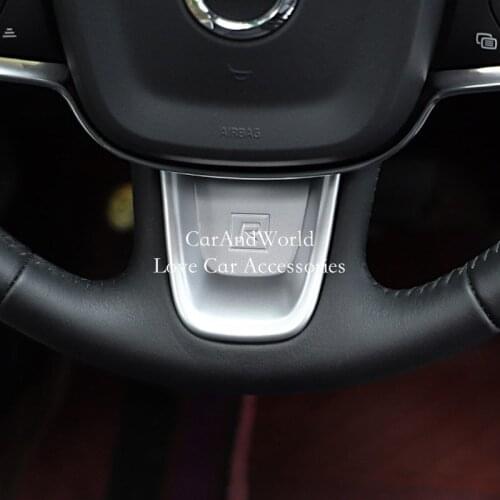 For Volvo XC40 2018 2019 Interior Steering Wheel Control Panel Button Cover Trim Protector ABS Sticker Car-Styling Accessories