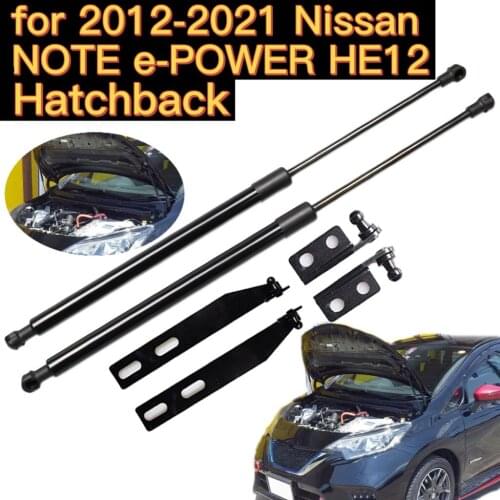 For 2012-2021 Nissan NOTE e-POWER HE12 Hatchback Front Hood Bonnet Gas Struts Lift Support Shock Damper Charged Carbon Fiber