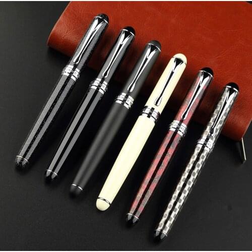 Noble JINHAO X750 fountain pen all total 15 colors with pen pouch Thick metal ink pen