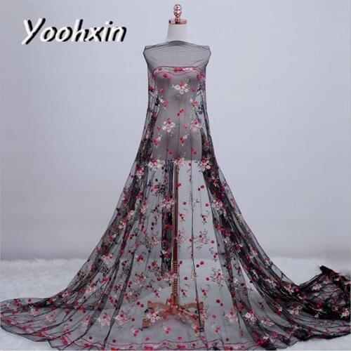 Luxury black african 3D flower lace fabric Embroidered lace fabric sewing DIY craft trim Ribbon dress guipure accessory