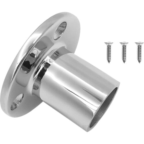 Boat Hand Rail Fitting - 90 Degree 7/8'' Round Base with Screws - 316 Marine Stainless Steel
