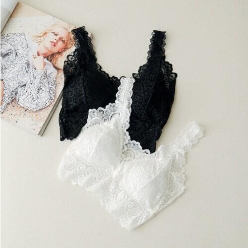 Sexy Lace Underwear Solid Tube Tops Gathering with Chest Padded Bra Women Bralette Breathable Vest Shockproof No Rims Bra Top