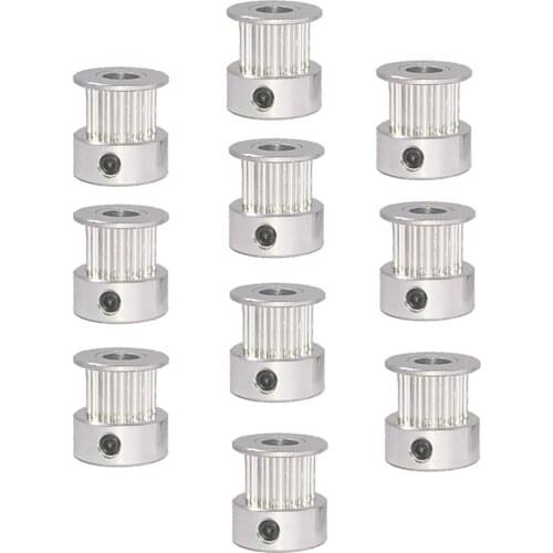 10pcs 20 Teeth 2GT Timing Synchronous Pulley Bore 5/6/6.35/8mm for width 9/10mm Pitch=2.0mm GT2 Belt Small Backlash 20T 20Teeth