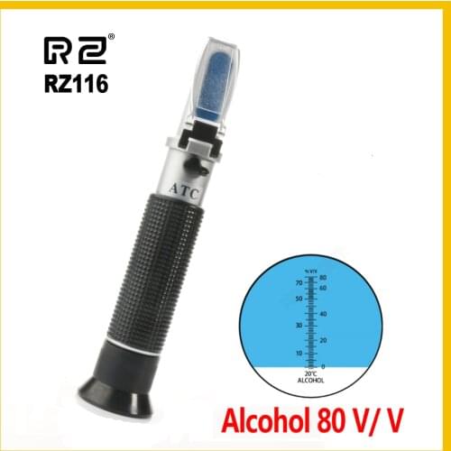 RZ Alcoholometer Refractometer Alcohol Handheld Tool Hydrometer concentration spirits tester Refractometer Alcohol Tester 0~80%V