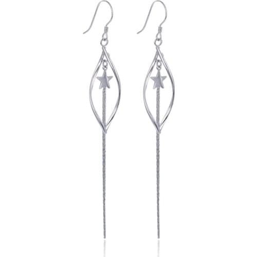 YJBR002912 Fashion Jewelry S925 Sterling Silver Star Eardrop Female Tassel Earline Accessories