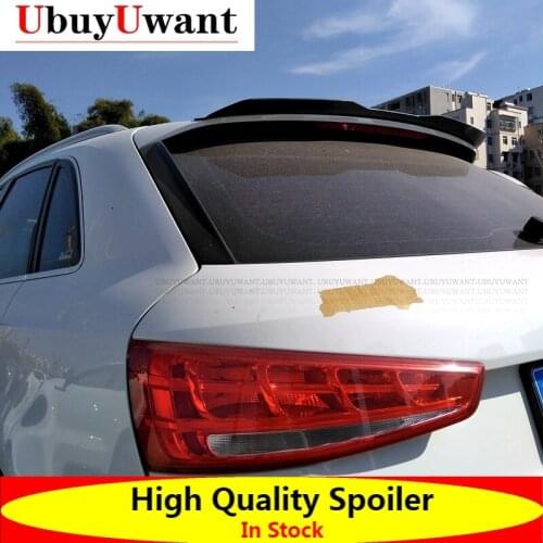 Rear Roof Lip Spoiler For Audi Q3 2013 - 2016 ABS Gloosy Black / Carbon Fiber Color Car Tail Wing Decoration Hatchback Spoiler