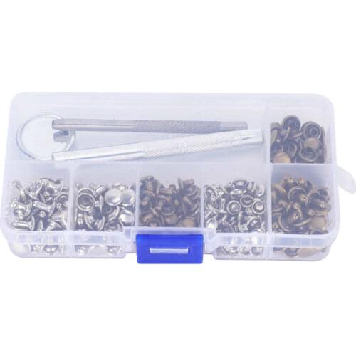 Garment Rivets studs and spikes for 120 Set Brass Rivet Kit Dual‑Sided Leather Snap Fasteners Button Craft Clothing